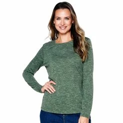 Coupon 👍 Tops Plus Size Architect® Long Sleeve Marbled Crew Neck Tee 🔥