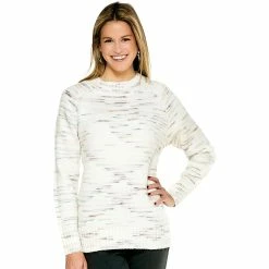 Best deal 🎁 Sweaters & Cardigans 👩 Womens Architect® Long Sleeve Space Dye Crew Neck Sweater 🥰